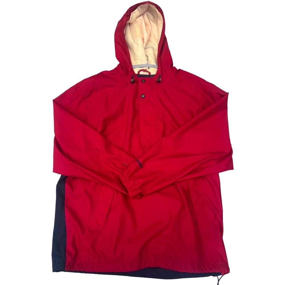 Vintage Cutter & Buck Anorak Jacket Red Navy Pullover Hooded Mens Medium